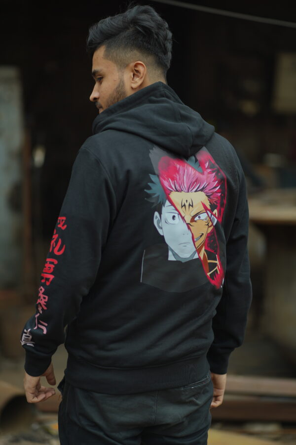 Anime Series : Sukuna - Yuji Itadori Black Hoodie - Image 2