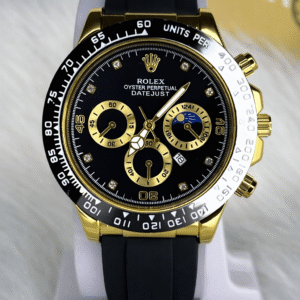 Rolex Daytona Silicone Belt Golden Black